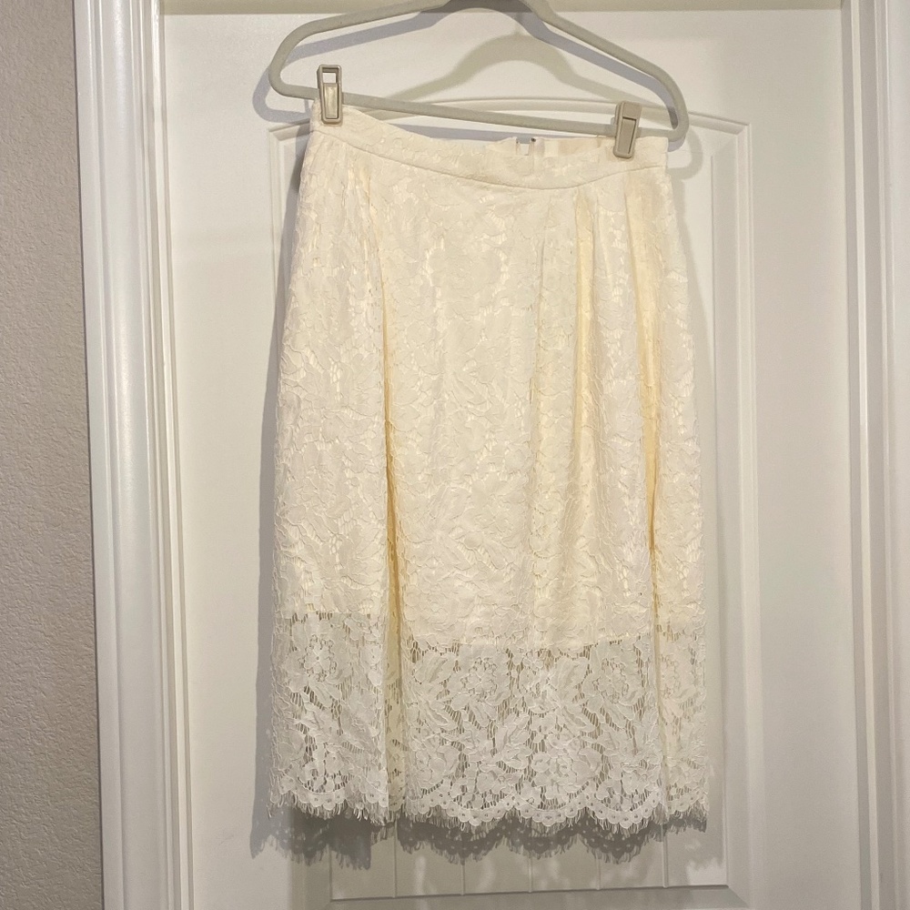 J. Crew Collection Floral Lace Skirt Size 10 NWT